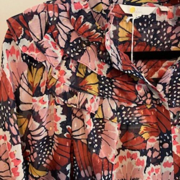 NWT Boden Ruffle neck shirt MUL size 10 - Picture 6 of 11